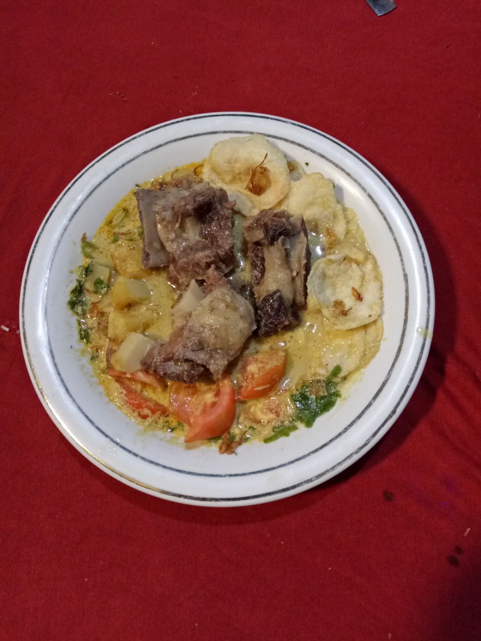 soto betawi iga sapi + nasi
