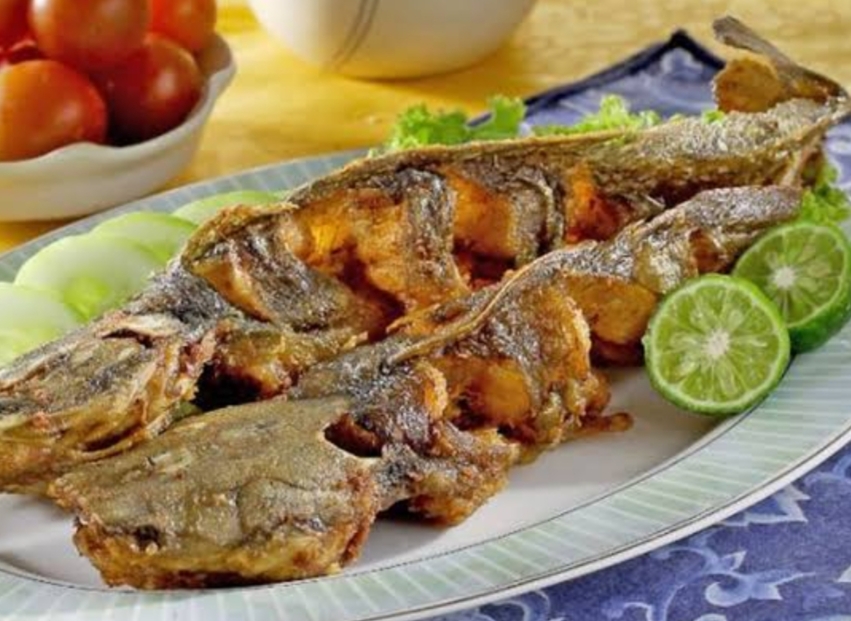 lele goreng + nasi